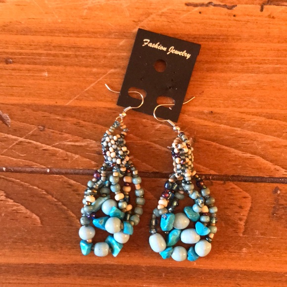 Unknown Jewelry - NEW Copper, White, Turquoise Earrings